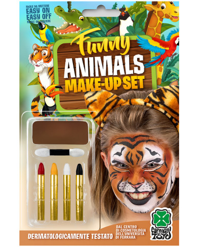 Tiger makeup set consisting of brown face paint oil-based with