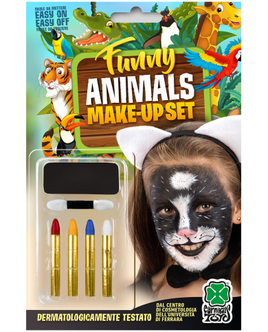 Black cat makeup set consisting of black face paint oil-based