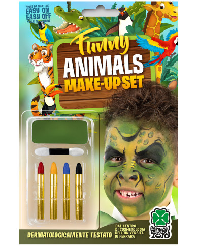 Green dragon makeup set consisting of green face paint