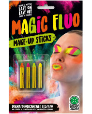4 sticks in assorted fluo colors. Non-toxic and easy to use 4 sticks in assorted fluo colors. Non-toxic and easy to use