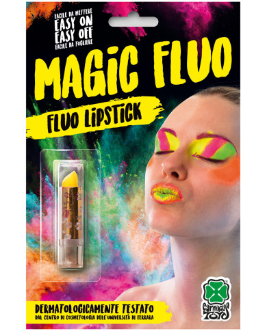 Fluo yellow lipstick, non-toxic and easy to use makeup