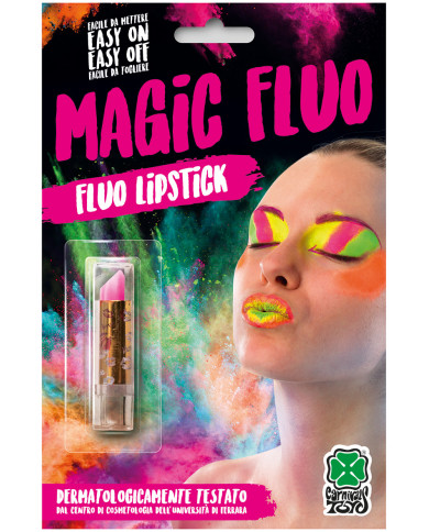 Fluo pink lipstick, non-toxic and easy to use makeup