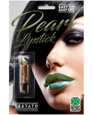 Pearly green lipstick, non-toxic and easy to use makeup