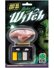 Witch set consisting of nose and makeup with face paint in 4