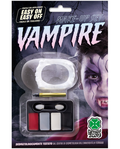Vampire set consisting of teeth and makeup with face paint in 4