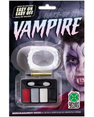 Vampire set consisting of teeth and makeup with face paint in 4