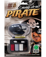 Pirate set consisting of eyepatch and makeup with face paint in