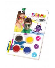 Professional water make-up consisting of a brush and four jars