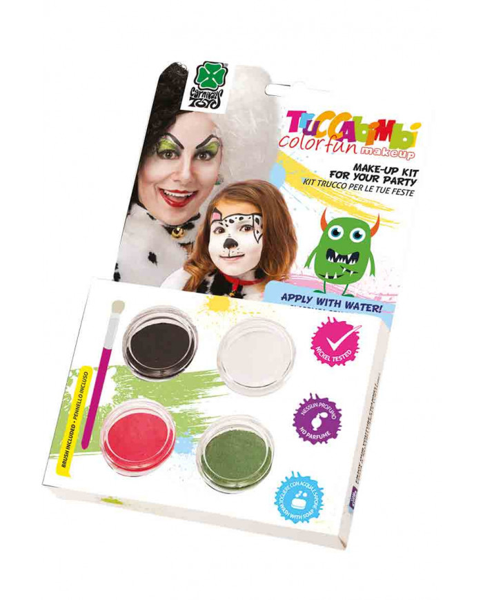 Kit trucco professionale ad acqua composto da un pennellino e Kit trucco professionale ad acqua composto da un pennellino e