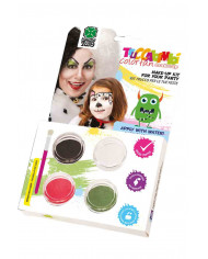 Professional water make-up consisting of a brush and four jars