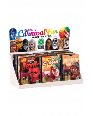 Display box containing 24 makeup sets each made up of oil-based