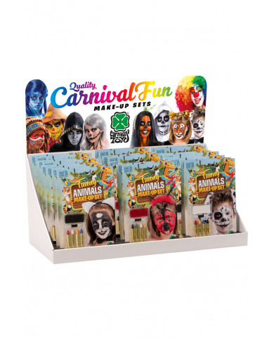 Display box containing 24 makeup sets each made up of oil-based