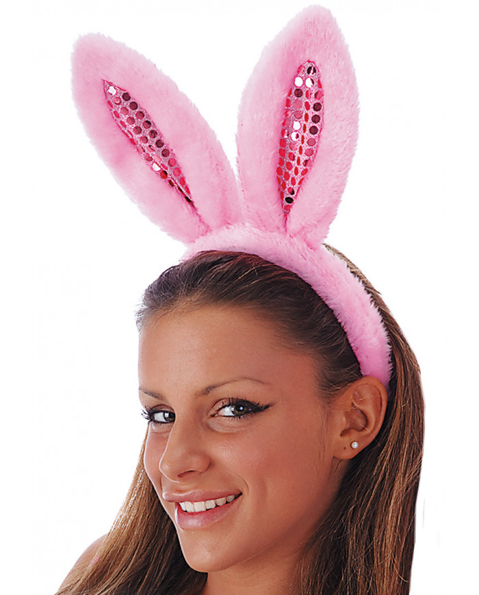 Plush Pink Rabbit Headband In Pbh H.Cm.17