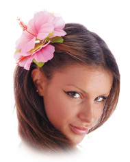 Hairslide W/Pink Flower In Pbh Hairslide W/Pink Flower In Pbh
