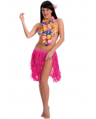 Gonna hawaiana, in rafia color rosa fluo, Ideale per non Gonna hawaiana, in rafia color rosa fluo, Ideale per non