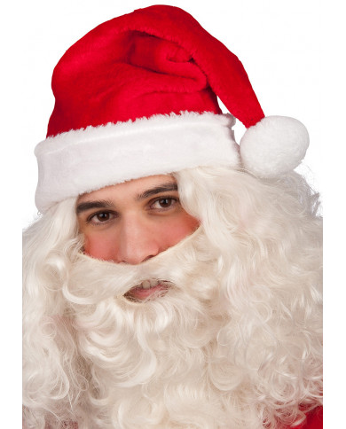 Capucha de Papá Noel de peluche con solapa de cartón Capucha de Papá Noel de peluche con solapa de cartón