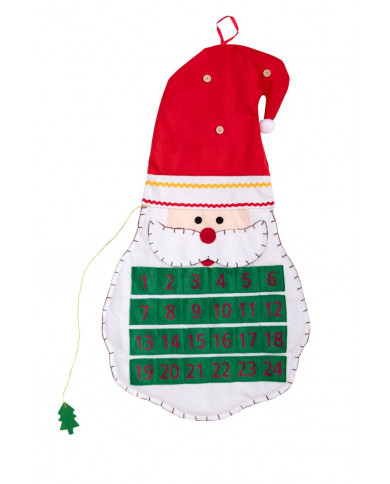 Felt advent calendar, measures cm.7 x4, with hanging hook and Felt advent calendar, measures cm.7 x4, with hanging hook and