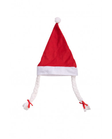 Santa's hat with plaits, a fun accessory to celebrate in Santa's hat with plaits, a fun accessory to celebrate in