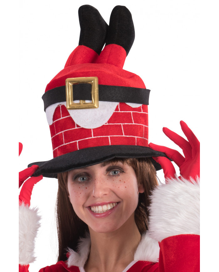 A cheerful Christmas top hat, the Santa Claus legs come to the