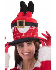 A cheerful Christmas top hat, the Santa Claus legs come to the