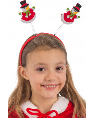 Headband with spring antennas from which two nice snowmen are
