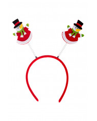 Headband with spring antennas from which two nice snowmen are