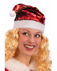 Santa's hood in fabric covered with reversible sequins that Santa's hood in fabric covered with reversible sequins that