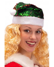 Santa's hood in fabric covered with reversible sequins that Santa's hood in fabric covered with reversible sequins that