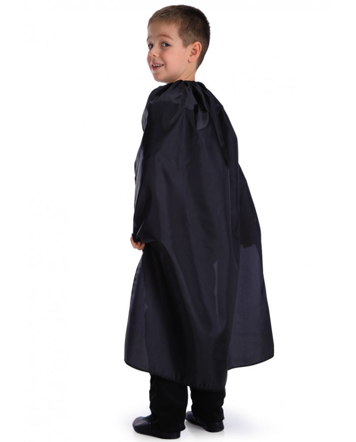 Taffettas black cape for kid, one size, length cm.9.