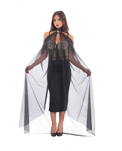 Black cape with collar, length cm.15.