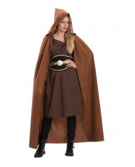 Brown velvet cape with hood, length cm.14.
