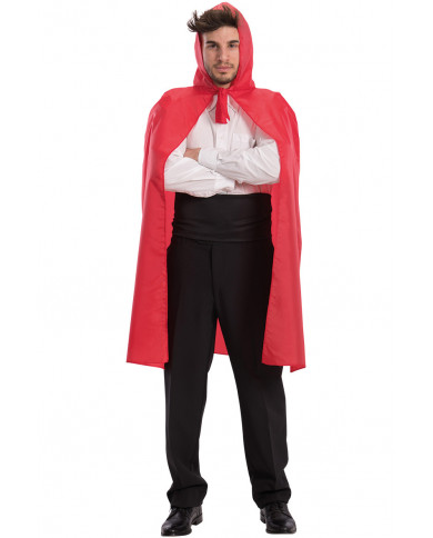 Taffettas red cape woth hood, one size, length cm.1 . Taffettas red cape woth hood, one size, length cm.1 .