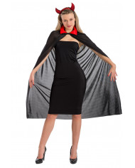 Cape in black jersey with red collar, length cm.12, ideal for