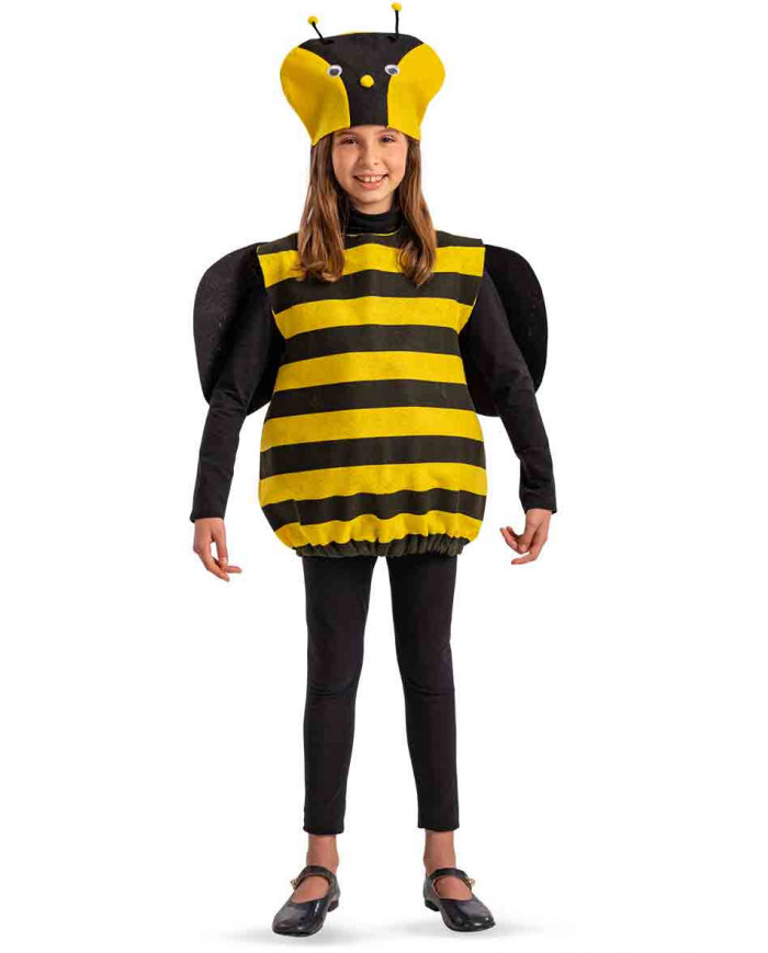 Bee felt costume with hat to which eyes, nose and antennae are Bee felt costume with hat to which eyes, nose and antennae are