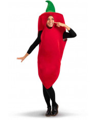 Costume da peperoncino in tessuto rosso. Taglia unica adulto