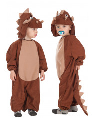 Triceratopos costume for kid with pile jumpsuit with hood, size