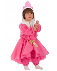 Princess costume for kid with pile jumpsuit, skirt and hood