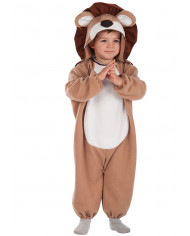 Lion costume for kid with pile jumpsuit and hood, size II.
