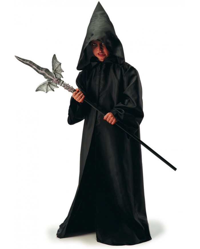 Igor costume for kid with black taffetas tunic and hood, length