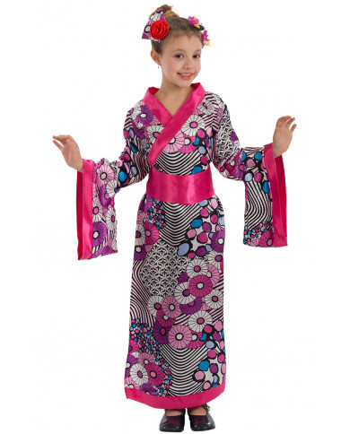 Satin dress with belt and headpiece in one size for children