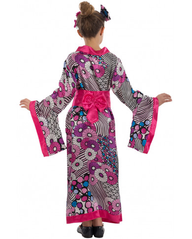 Satin dress with belt and headpiece in one size for children