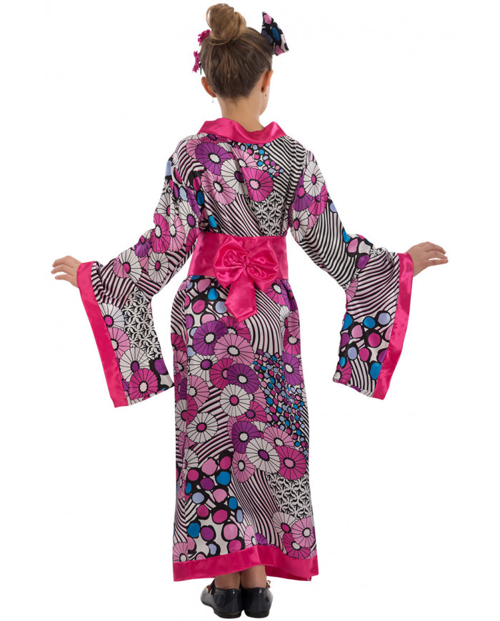 Satin dress with belt and headpiece in one size for children