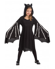 Bat costume for children composed of printed stretchy dress