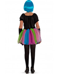 Multicolor skeleton costume for kid with stretchy fabric dress