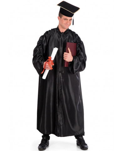 Graduate satin tunic and hat, one size M/L/XL, length cm.14.