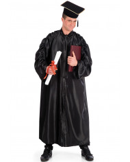 Graduate satin tunic and hat, one size M/L/XL, length cm.14.