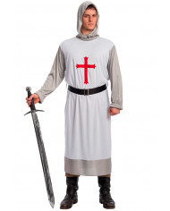 Crusader costume composed by dress and hood in stretchy fabric