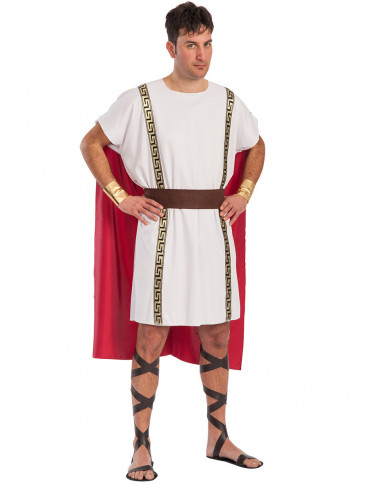 Roman costume with stretchy dress, satin cape and decorations