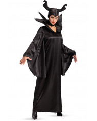Maleficent costume for woman composed of satin dress and
