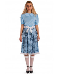 Horror twin costume for woman with stretchy fabric dress, one